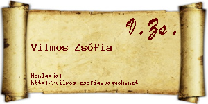 Vilmos Zsófia névjegykártya